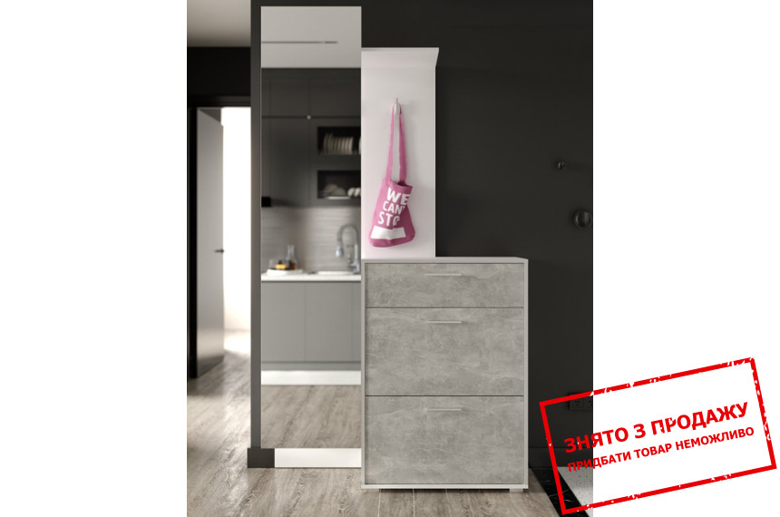 Передпокій Скіф / Skif Гербор 2-дверний з 1 шухлядою Німфеа альба/бетон ательєр