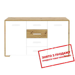 Комод Бука / Buka KOM2D4S Гербор 2-дверний з 4 шухлядами Німфея альба/дуб артизан
