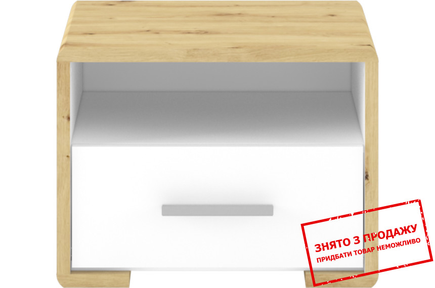 Тумба приліжкова Бука / Buka KOM1S Гербор з 1 шухлядою Німфея альба/дуб артизан