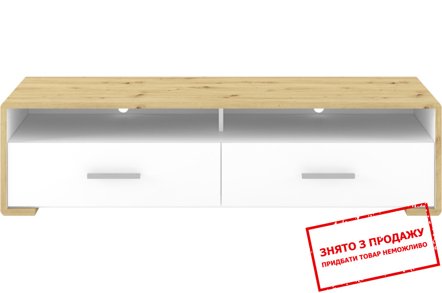 Тумба під ТВ Бука / Buka RTV2S Гербор з 2 шухлядами Німфея альба/дуб артизан
