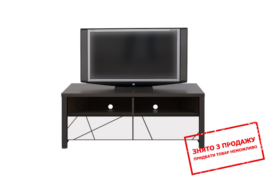 Тумба під ТВ Каспіан МДФ / Kaspian MDF RTV2S/120/40 БРВ з 2 шухлядами Венге магія/білий сніг