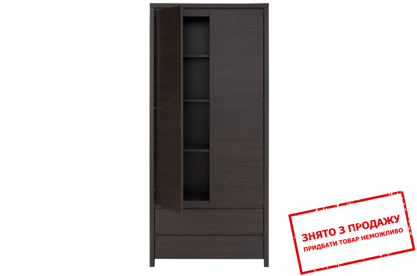 Пенал Каспіан / Kaspian REG2D2S БРВ 2-дверний з 2 шухлядами Дуб мілано темний