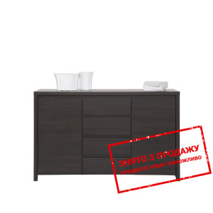 Комод Каспіан / Kaspian KOM2D4S БРВ 2-дверний з 4 шухлядами Дуб мілано темний