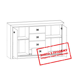 Комод Коен 2 Дуб темний хакі KOM2D4S БРВ