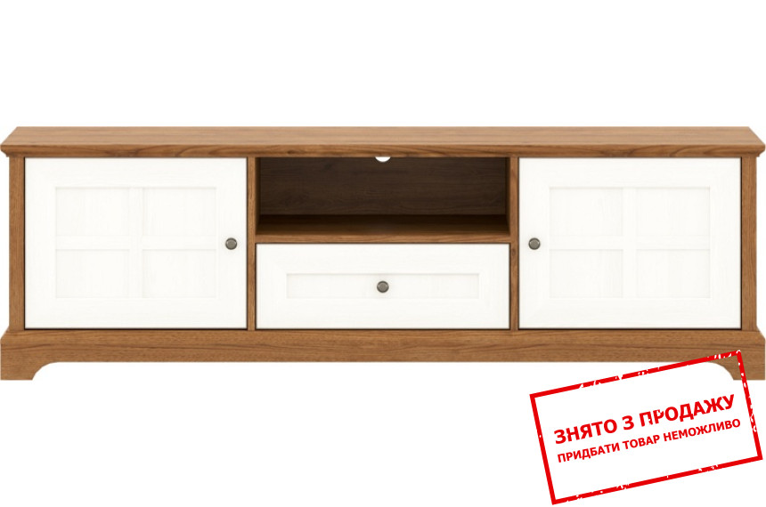 Тумба під ТВ Лана / Lana RTV170 Гербор 2-дверна з 1 шухлядою Горіх верона/ясен сніжний