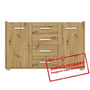 Комод Рутенія / Rutenia KOM2D4S Гербор 2-дверний з 4 шухлядами Дуб артизан/німфея альба