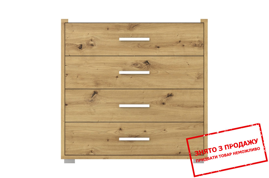 Комод Рутенія / Rutenia KOM4S Гербор з 4 шухлядами Дуб артизан/німфея альба