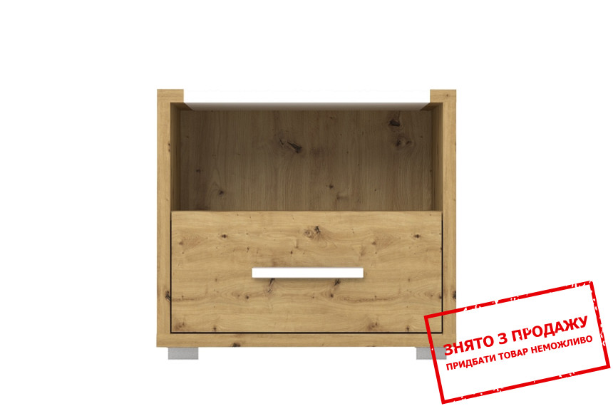 Тумба приліжкова Рутенія / Rutenia KOM1S Гербор з 1 шухлядою Дуб артизан/німфея альба