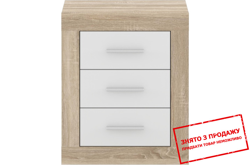 Тумба приліжкова Сара / Sara KOM3S Гербор з 3 шухлядами Дуб сонома/німфеа альба