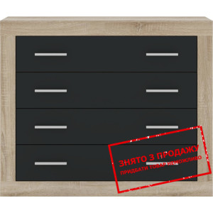 Комод Сара / Sara KOM4S Гербор з 4 шухлядами Дуб сонома/антрацит