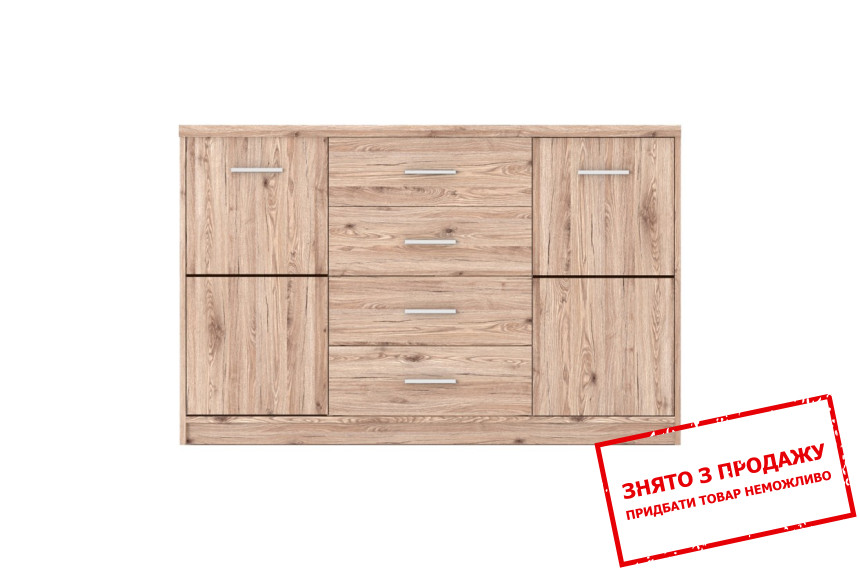 Комод Шанталь / Shantal KOM2D4S Гербор 2-дверний з 4 шухлядами Дуб санремо світлий