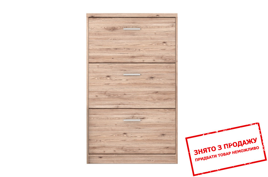 Тумба для взуття Шанталь / Shantal SFB3K Гербор 3-дверна Дуб санремо світлий