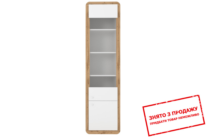 Вітрина Скі / Ski REG1W1D Гербор 2-дверна Німфея альба/дуб аппалачі