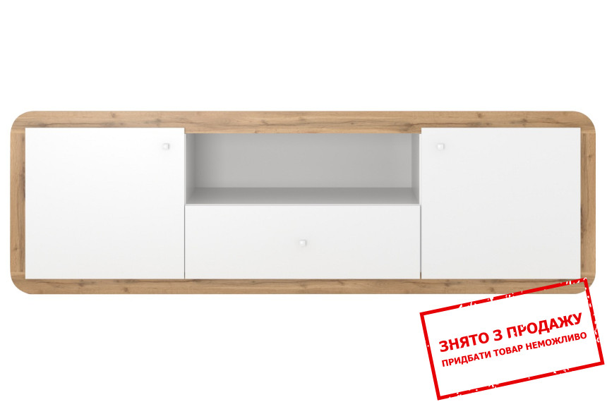 Тумба під ТВ Скі / Ski RTV2D1S Гербор 2-дверна з 1 шухлядою Німфея альба/дуб аппалачі