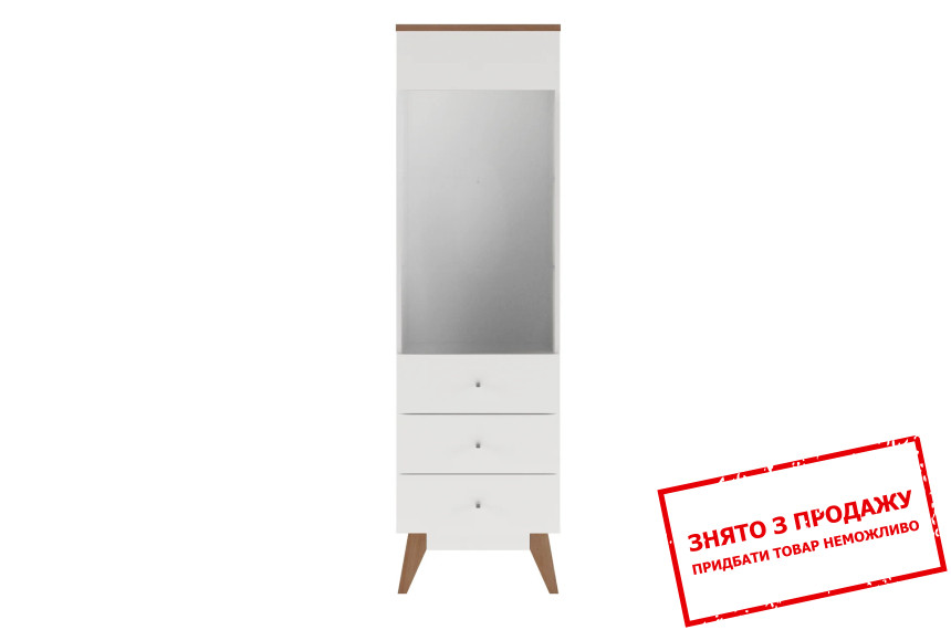 Вітрина Тата / Heda REG1W2S Гербор 1-дверна з 2 шухлядами Німфея альба/горіх верона