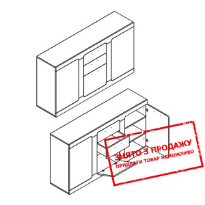 Комод Тотен KOM2D2S1K Гербор 3-дверний з 2 шухлядами Ясен сніжний