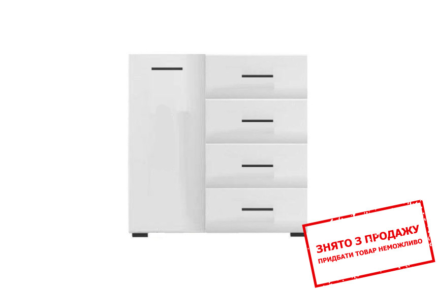 Комод Вушер Німфеа альба/білий глянець KOM1D4S L/P Гербор