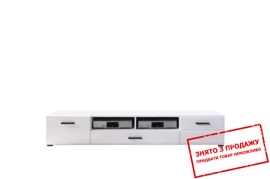 Тумба під ТВ Вушер / Fever RTV2D1S Гербор 2-дверна з 1 шухлядою Німфея альба/білий глянець