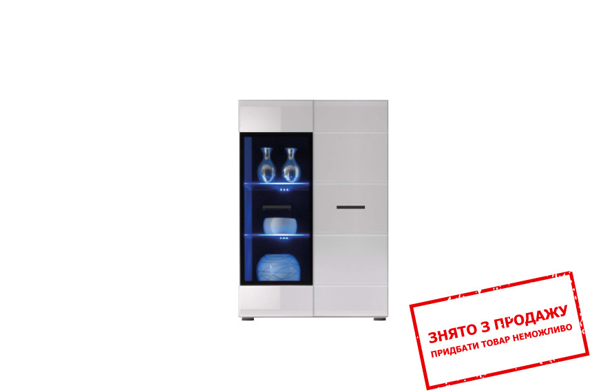 Вітрина Вушер Німфеа альба/білий глянець REG1D1W L/P Гербор