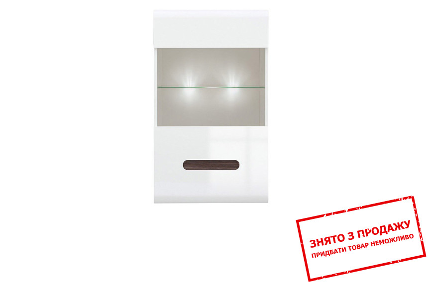 Шафа навісна Ацтека SFW1W/10/6 БРВ 1-дверна з підсвіткою Білий/білий глянець