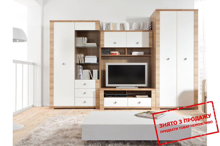 Вітальня Яспі Горіх Сальов/Білий блиск БРВ