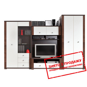 Вітальня Яспі Дуб венге бронз/Білий блиск БРВ...