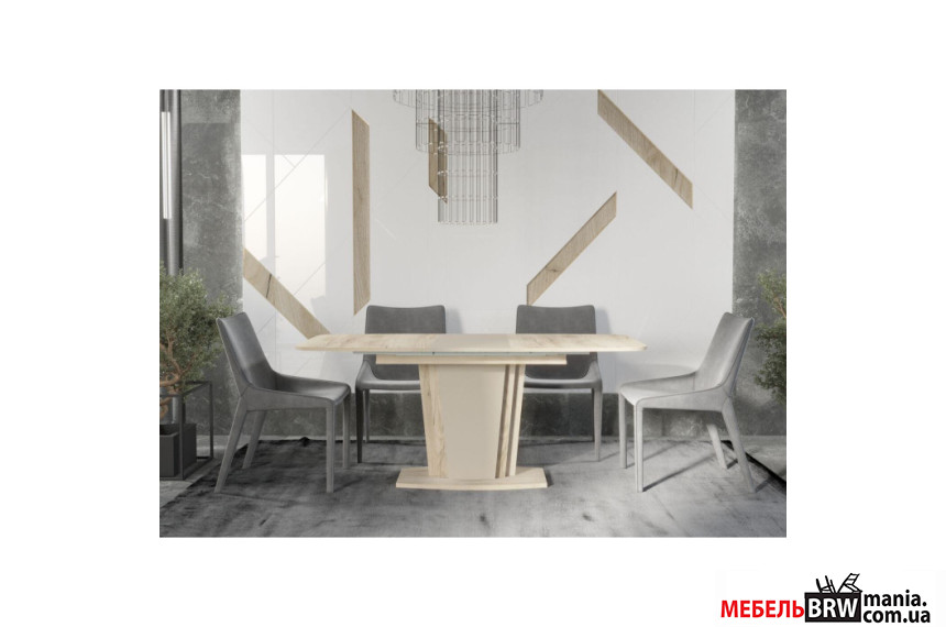 Стол раскладной Avalon Intarsio 140x85/180 Дуб крафт серый/латте