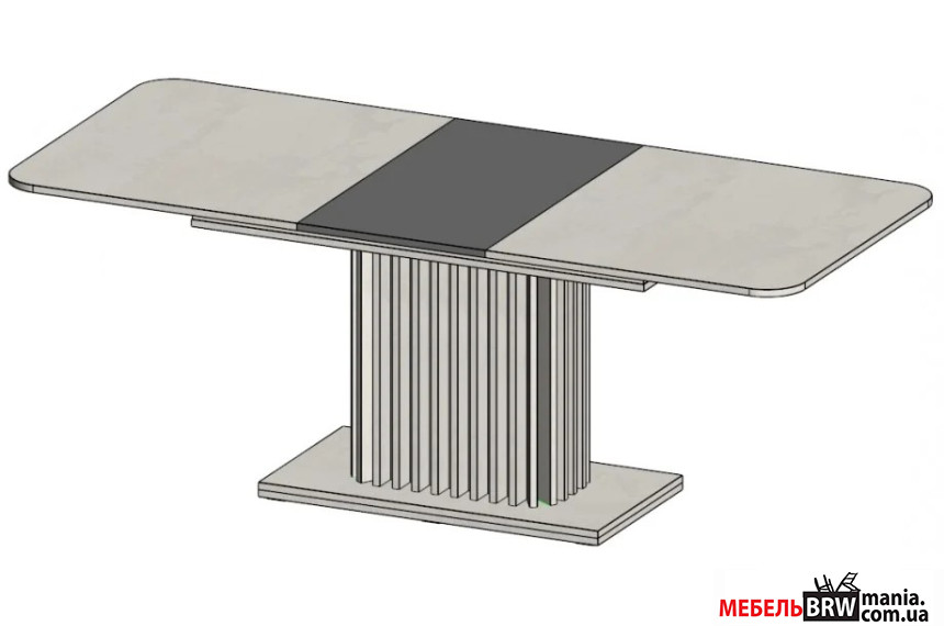 Стол раскладной Casandra Max Intarsio 160x90/210 Антрацит/шелковый камень
