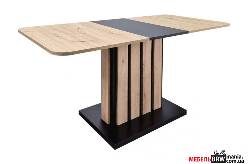 Стол раскладной Colin Intarsio 110x76/145 Дуб артизан/черный