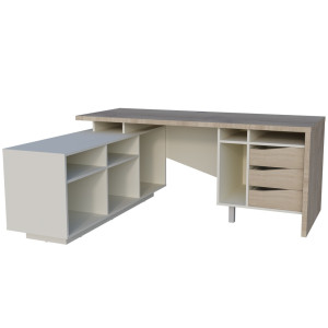 Стіл комп'ютерний Connect 1 Intarsio кутовий з 3 ш...