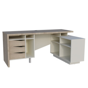 Стіл комп'ютерний Connect 2 Intarsio кутовий з 3 ш...