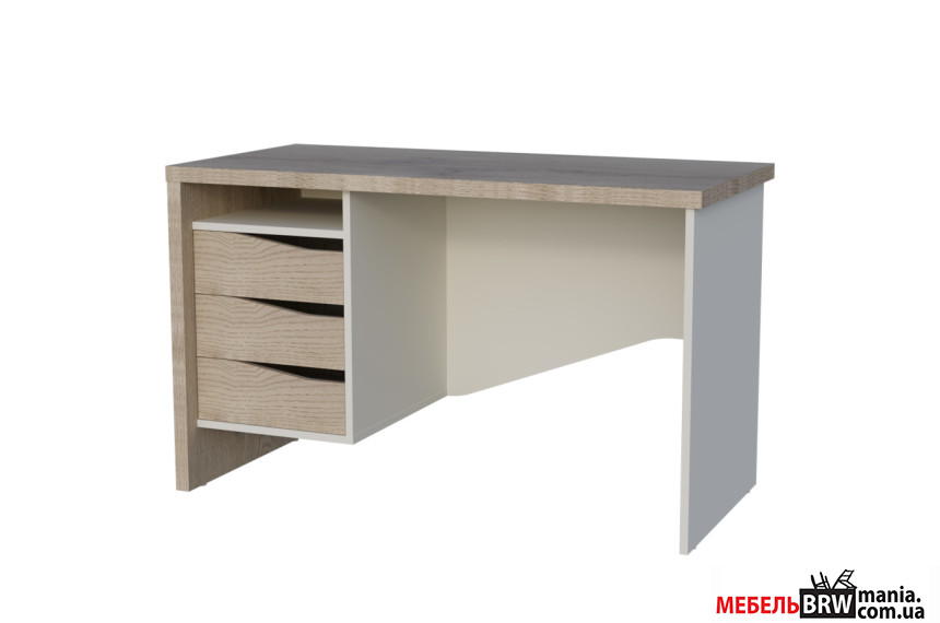 Стіл комп'ютерний Connect 4 Intarsio з 3 шухлядами Дуб кремона котта/стоун бейж