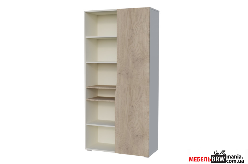 Шкаф с открытыми полками Connect A Intarsio 1-дверный Дуб кремона котта/стоун бейж