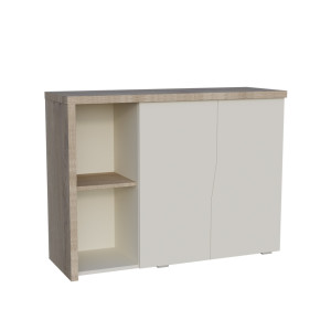 Комод Connect E Intarsio 2-дверный Дуб кремона котта/стоун бейж