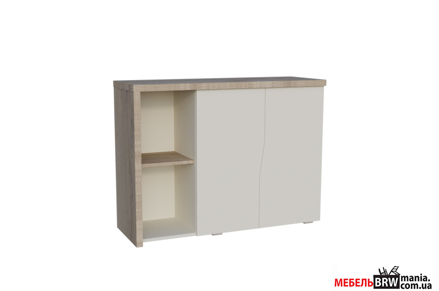 Комод Connect E Intarsio 2-дверный Дуб кремона котта/стоун бейж