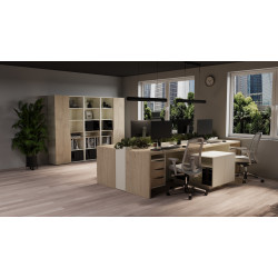 Модульная офисная мебель Connect Мебель Intarsio Дуб кремона котта/стоун бейж