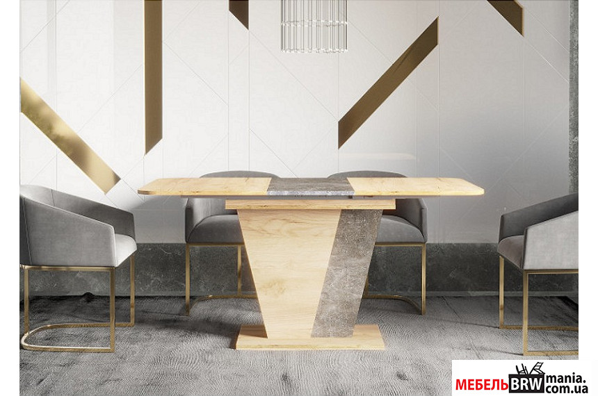 Стол раскладной Forest Intarsio 120x80/160 Дуб крафт золотой/ателье темный