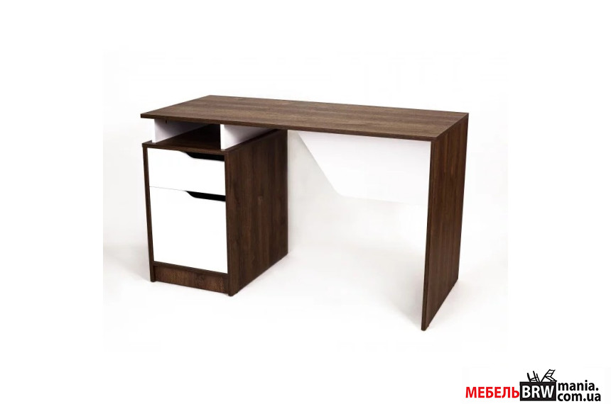 Стіл комп'ютерний Nord 2 Intarsio 1-дверний з 1 шухлядою Дуб експресив бронзовий/білий діамант