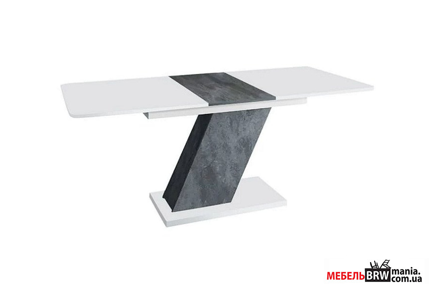 Стол раскладной Rio Intarsio 140x80/180 Белый аляска/уголный камень