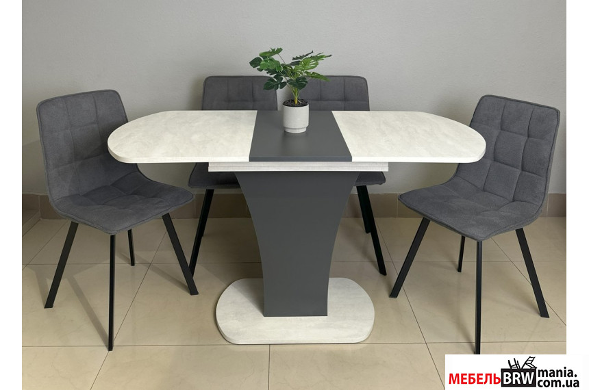 Стол раскладной Sheridan Intarsio 110x68/145 Шелковый камень/антрацит