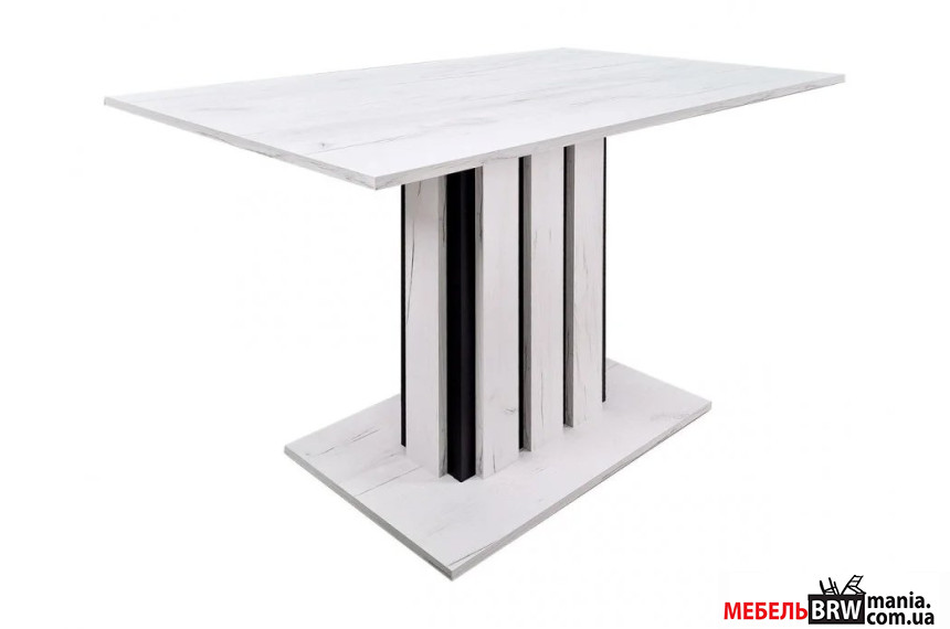 Стол обеденный Starline 110x76 Intarsio Дуб крафт белый/черный