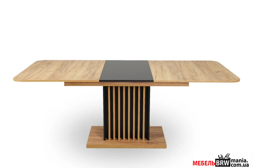 Стол раскладной Trend Intarsio 160x90/210 Дуб крафт золотой/черный