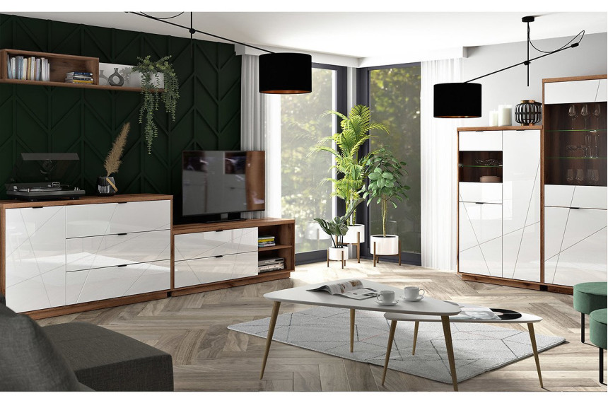 Польські меблі Forn BRW Дуб делано/білий глянець