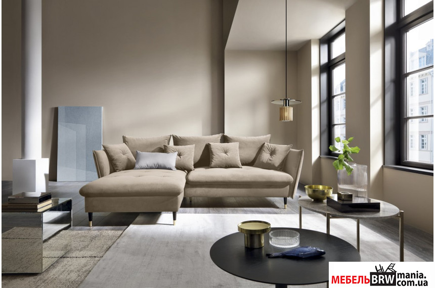 Диван угловой раскладной ГЛАМ / GLAM на ножках