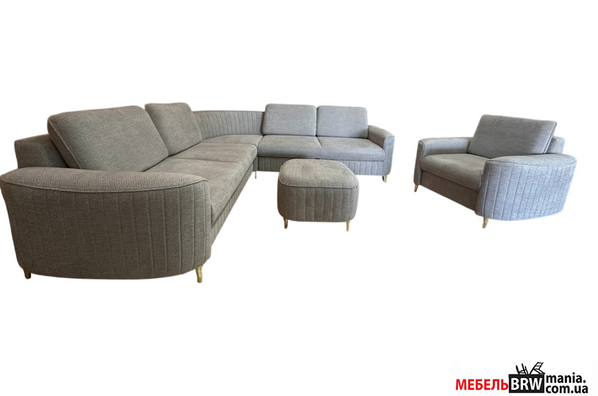 Набір м'яких меблів Perfect Home ЛАРЕН / LAREN Retro Bliss 83 (Диван кутовий+Крісло+Пуф)