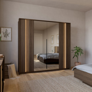 Шкаф платяной с подсветкой Perfect Home Амаро / Am...