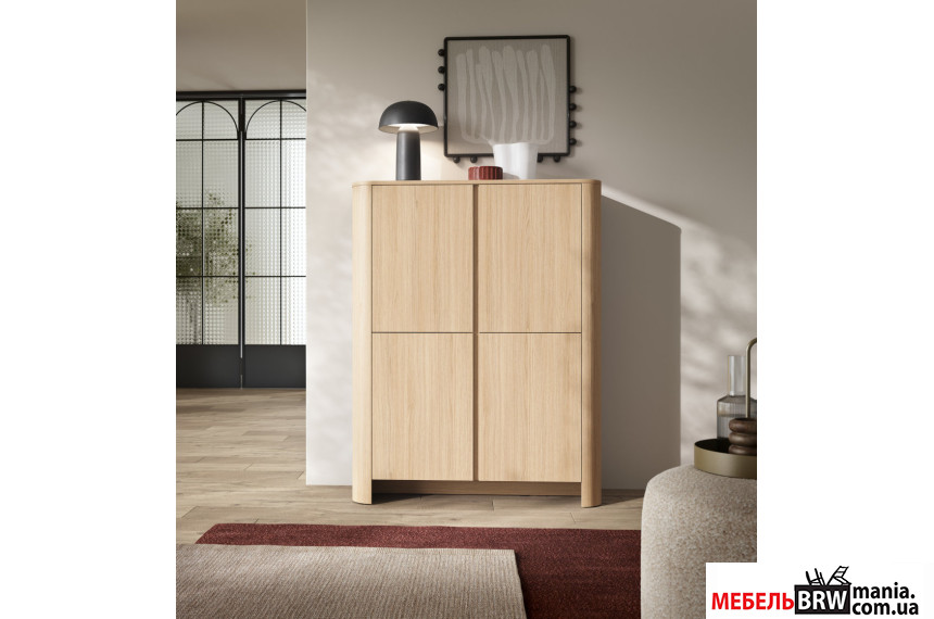 Комод высокий Perfect Home Бари / Bari K103 4-дверный Дуб виченца