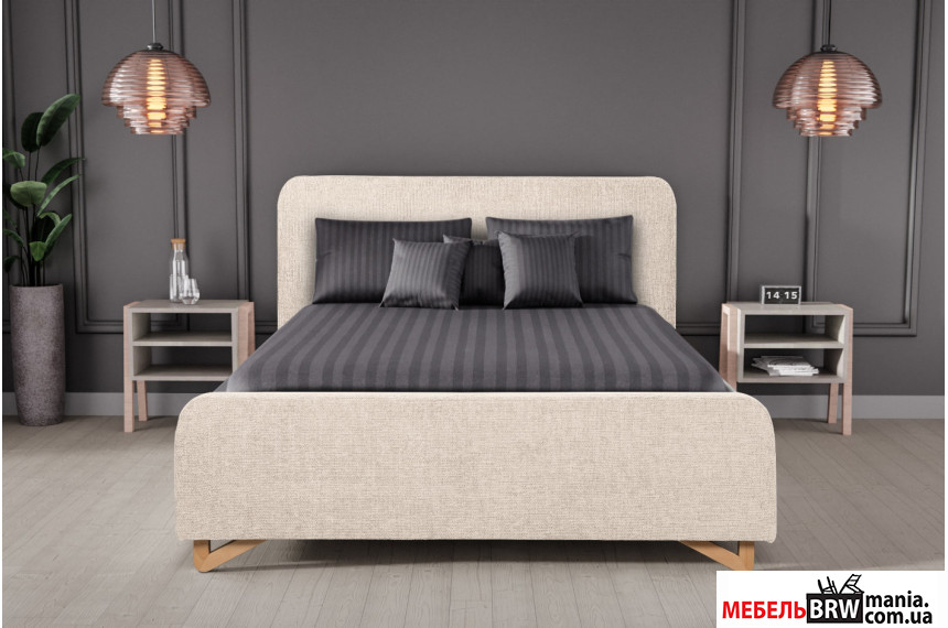 Ліжко (з основою під матрац) Фламінго / Flamingo 160x200 Perfect Home з м'яким ізголів'ям двоспальне