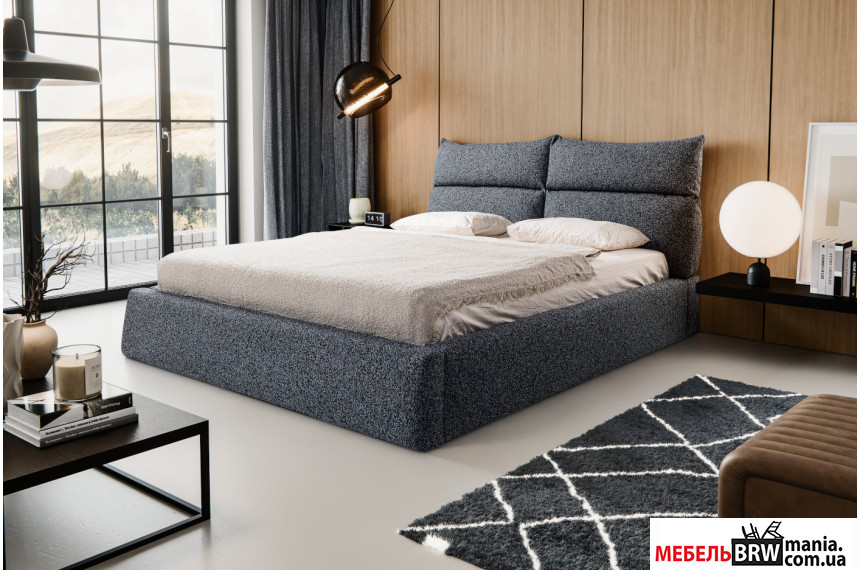 Ліжко (з основою під матрац) Малібу / Malibu 180x200 Perfect Home з м'яким ізголів'ям двоспальне