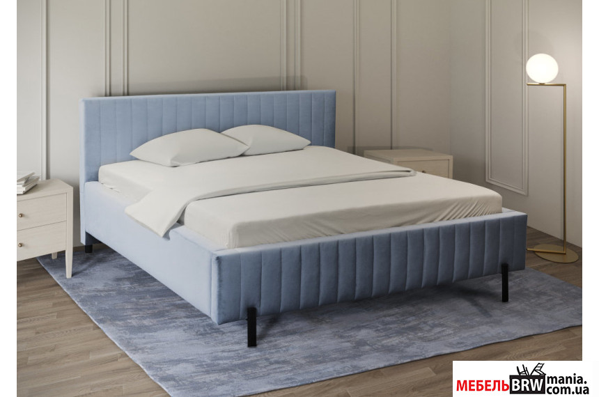 Ліжко (з основою під матрац) Вельвет / Velvet 160x200 Perfect Home з м'яким ізголів'ям двоспальне